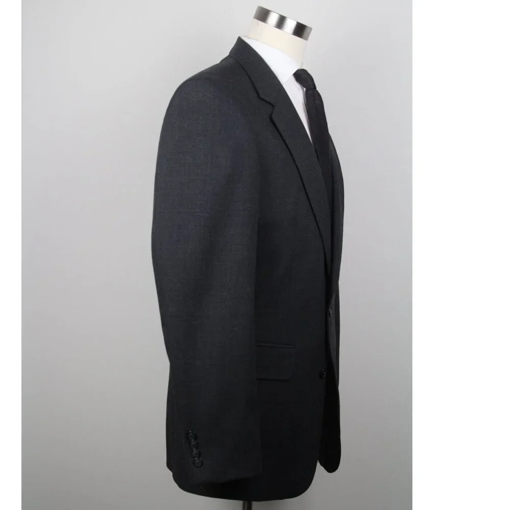 Stafford Mens 2-pc Suit Blazer‎ Jacket 40L Pants Size 30Wx31L Grey Solid E081155